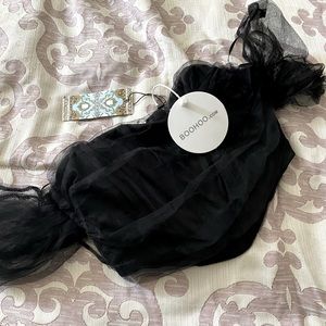 Black lace corset crop top